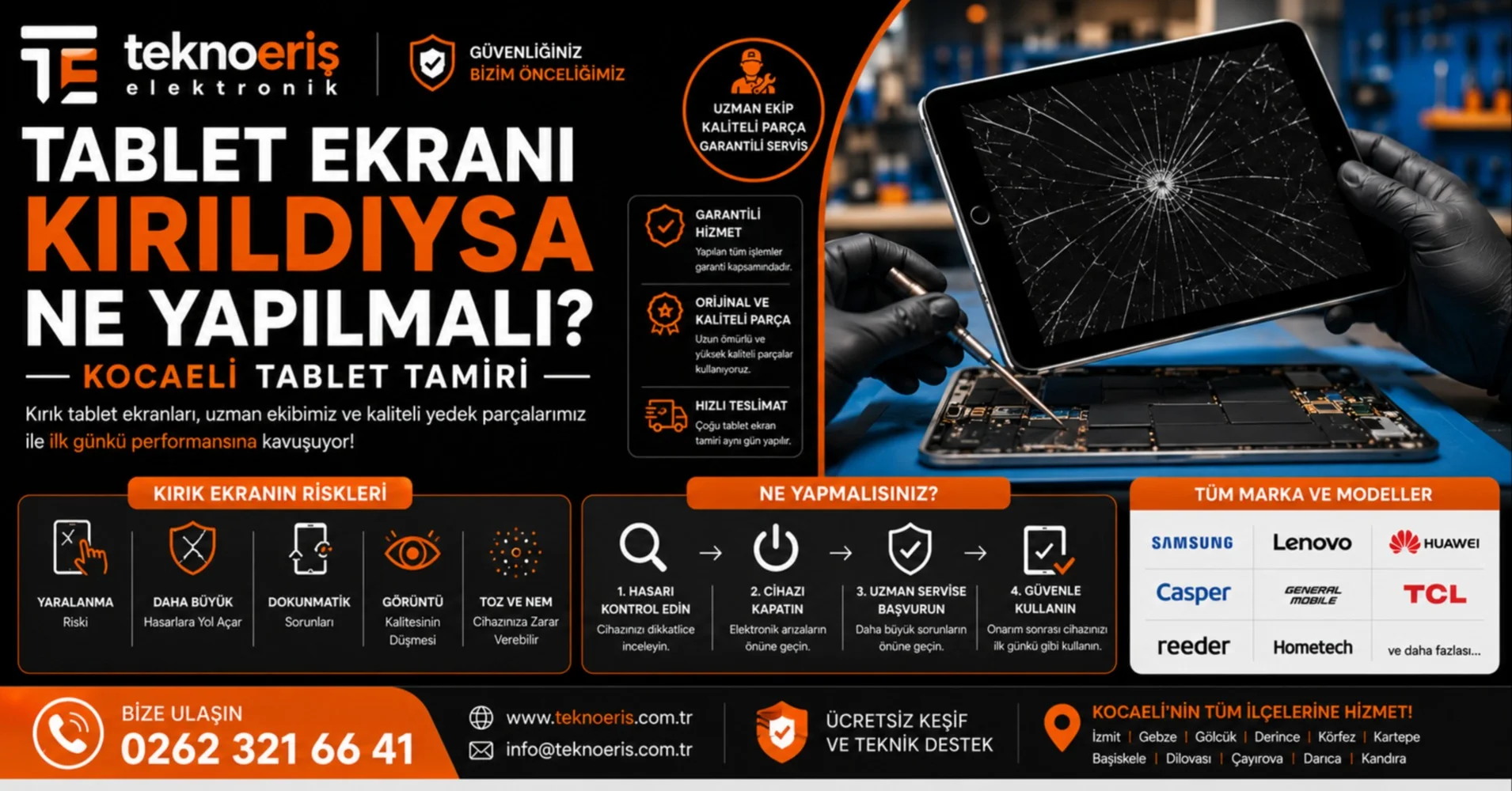 Tablet Ekranı Kırıldıysa Ne Yapılmalı? | Kocaeli Tablet Tamiri